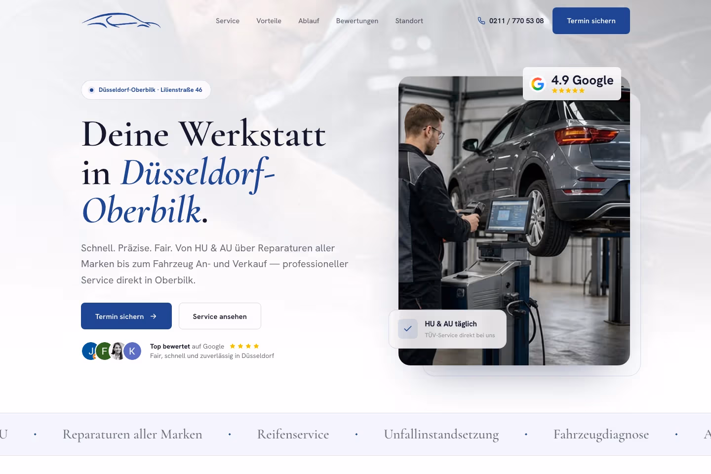 KFZ Oberbilk: Website-Projekt von KönigTech