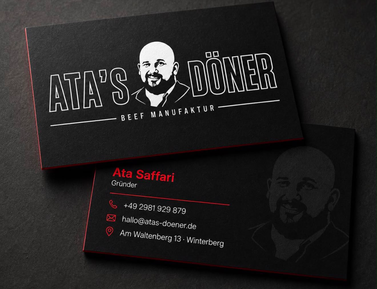 Visitenkarten-Mockup für Ata's Döner
