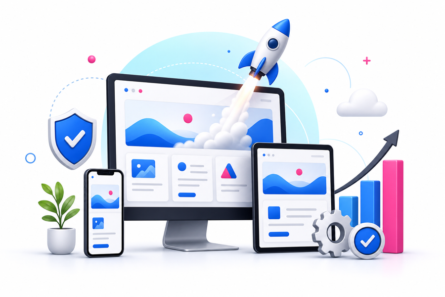 Launch & Erfolg Illustration