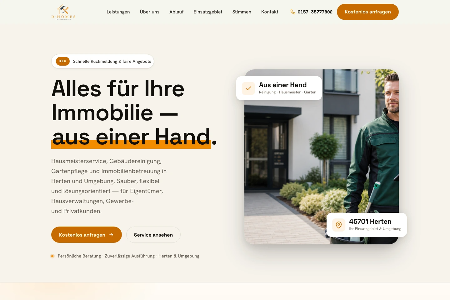 D Homes: Website-Projekt von KönigTech