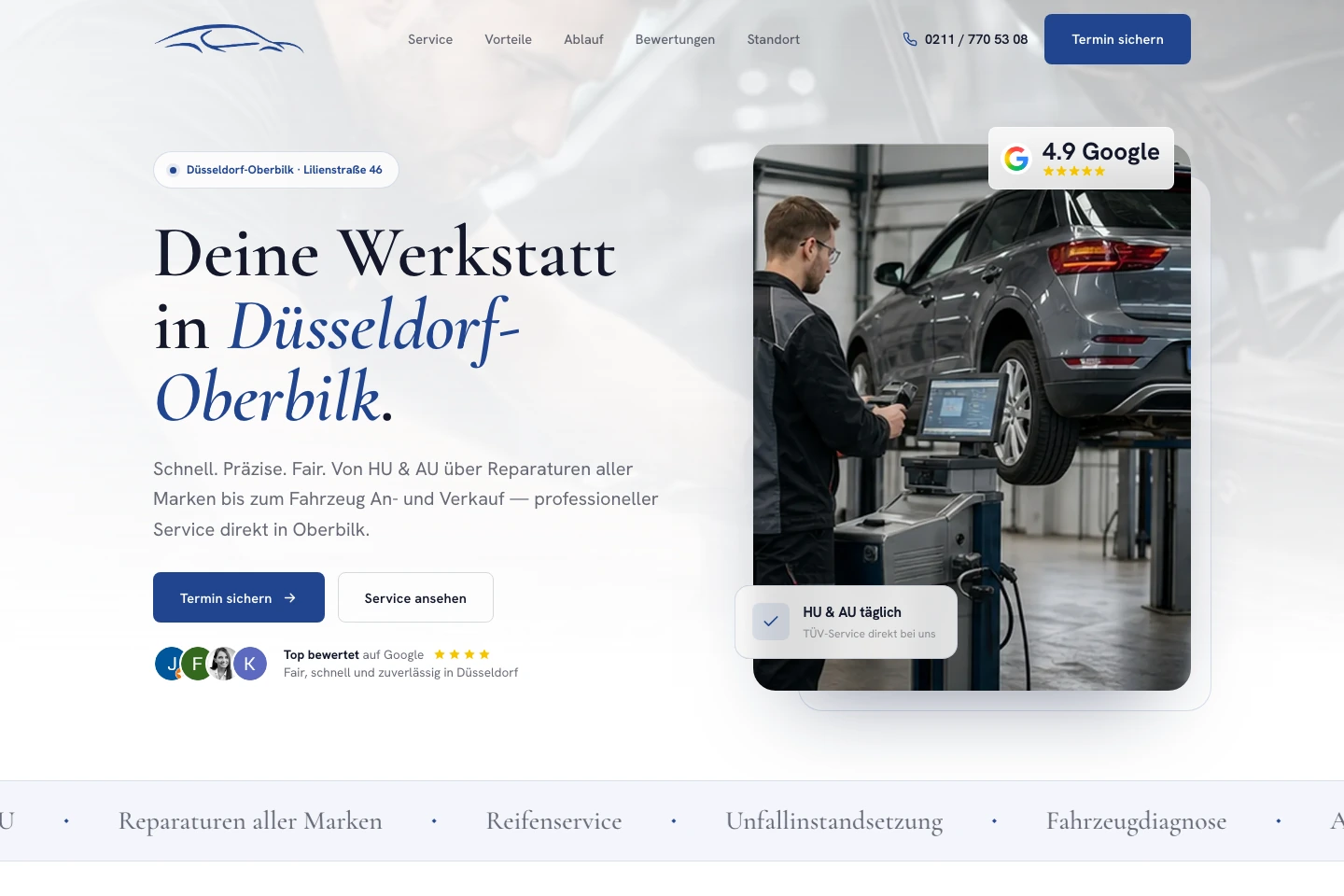 KFZ Oberbilk: Website-Projekt von KönigTech