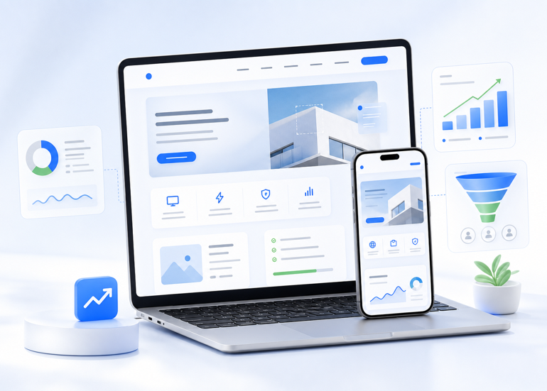 Webdesign-Landingpage mit klarer Struktur und Call-to-Action